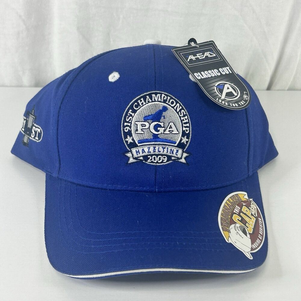 PGA 91st Championship Hazeltine Ahead Classic Cut Snapback Hat Cap Blue NWT 2009